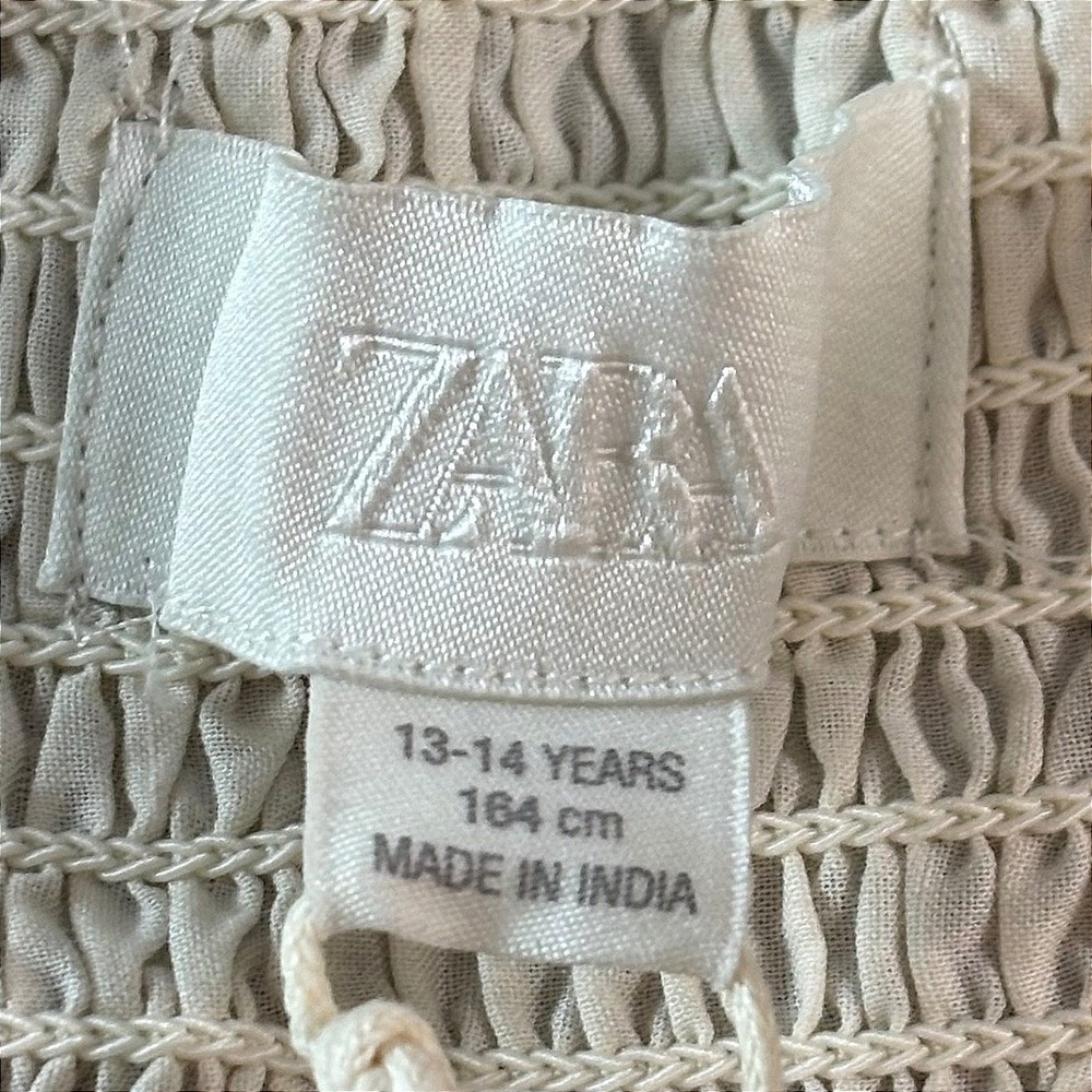 Zara Kids Girls White Red Watermelon Embroidered Smocked Tiered Dress 13-14Y NWT - Picture 4 of 8
